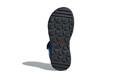 Adidas Originals (gs) Adidas Captain Toey K Velcro Outdoor Flat Heel Sports Blue Green Sandals 'blue Green'