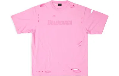 Balenciaga Caps T-shirt Boxy Fit 'pink'
