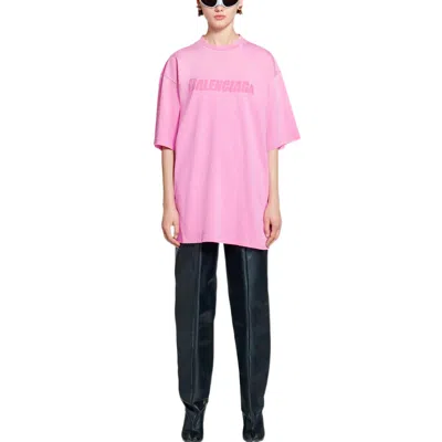 Balenciaga Caps T-shirt Boxy Fit 'pink'