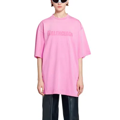 Balenciaga Caps T-shirt Boxy Fit 'pink'