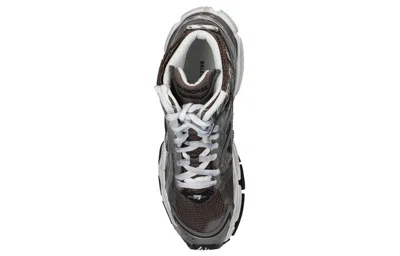 Balenciaga Runner High Top Sneakers 'grey Nylon Suede-like Fabric' In Black
