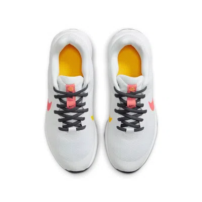 Nike (gs)  Revolution 6 Road Running Shoes 'white Gridiron Orange Sea Coral'