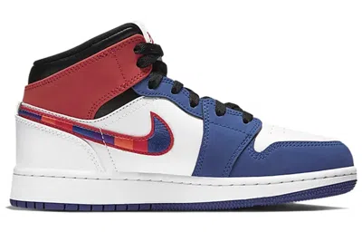 Air Jordan (gs)  1 Mid Se 'multicolored Swoosh'
