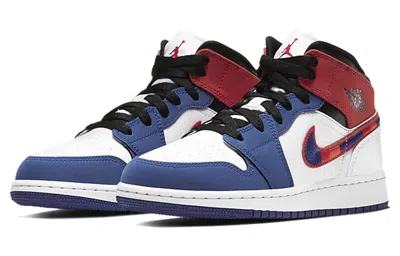 Air Jordan (gs)  1 Mid Se 'multicolored Swoosh'