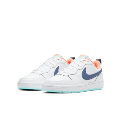 Nike (gs)  Court Borough Low 2 'white Dark Purple Dust'