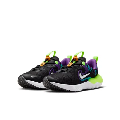Nike (gs)  Run Flow Easy On/off Shoes 'black Teal Nebula Volt'