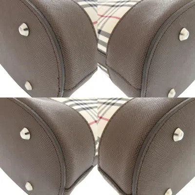 Pre-owned Burberry Beige Brown Cotton Handbag Tote Bag ()
