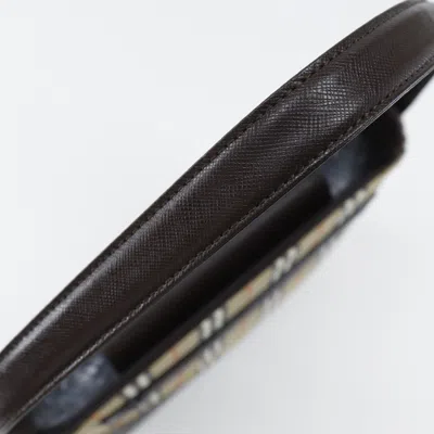 Pre-owned Burberry Black Brown Canvas Leather Shoulder Bag ()