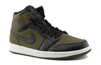 Air Jordan (gs)  1 Retro Mid 'olive Canvas' In Green