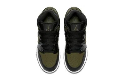 Air Jordan (gs)  1 Retro Mid 'olive Canvas' In Green