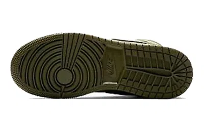 Air Jordan (gs)  1 Retro Mid 'olive Canvas' In Green