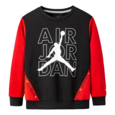 Air Jordan (gs)  Logo Printed Sweatshirt 'black Red' In Multi