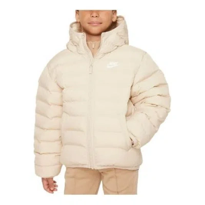 Nike (gs)  Sportswear Lightweight Synthetic Fill Loose Hooded Jacket 'sanddrift' In Neutral