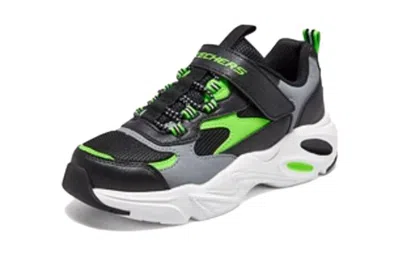 Skechers (ps)  Razor Flex 'black Solar Green' In Multi