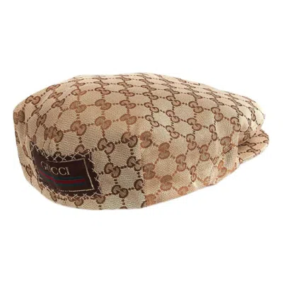 Gucci Original Gg Canvas Flat Cap 'beige Dark Brown' In Neutral