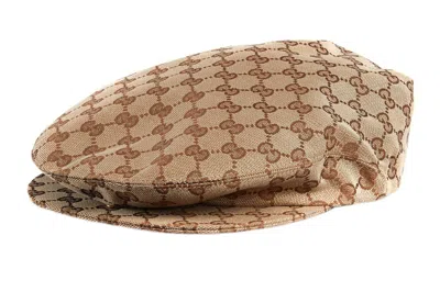 Gucci Original Gg Canvas Flat Cap 'beige Dark Brown' In Neutral