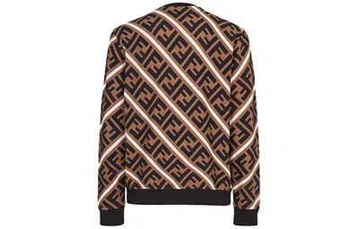 Fendi Mens Hazelnut Sail Graphic-pattern Relaxed-fit Cotton-jersey Sweatshirt S In Multi