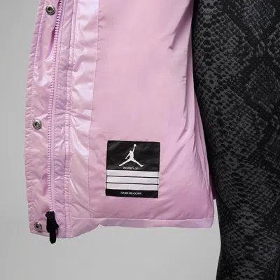 Air Jordan (gs)  Long Down Hooded Coat 'pink' In Purple