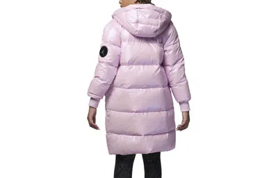 Air Jordan (gs)  Long Down Hooded Coat 'pink' In Purple