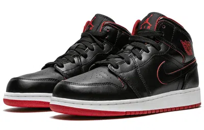 Air Jordan (gs)  1 Retro Mid 'black White Gym Red'