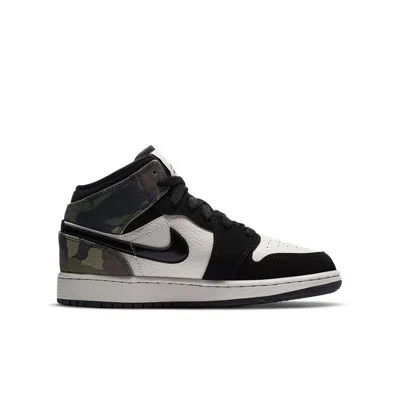 Air Jordan (gs)  1 Mid Se 'camo' In Black