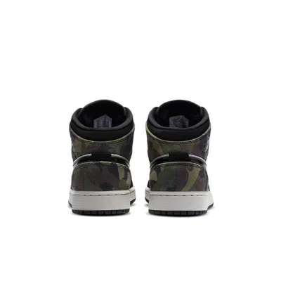 Air Jordan (gs)  1 Mid Se 'camo' In Black