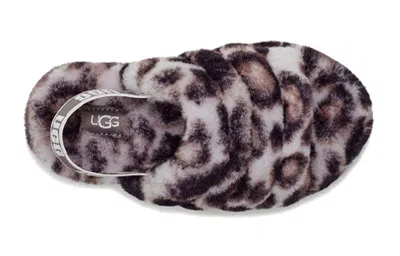 Ugg Leopard Print Fluff Yeah Sandals In Brown