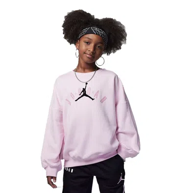 Air Jordan (gs)  Soft Touch Mixed Logo Sweatshirt 'purple' In Pink