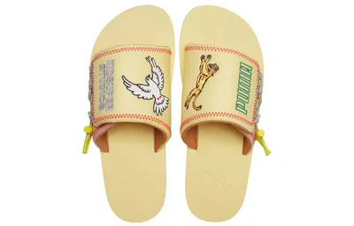 Puma Kidsuper Studios X Wilo Slide 'yellow Peach Beige' In Multi