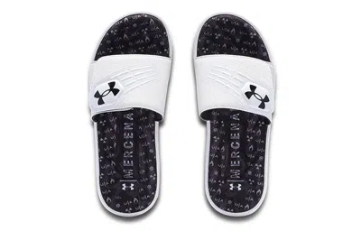 Under Armour Mercenary 12 Slide 'white Black' In Gray