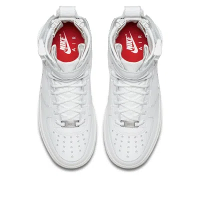 Nike (gs)  Sf Air Force 1 Mid Qs 'triple White' In Gray
