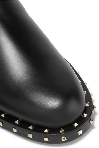 Shop Valentino Studded Leather Chelsea Boots