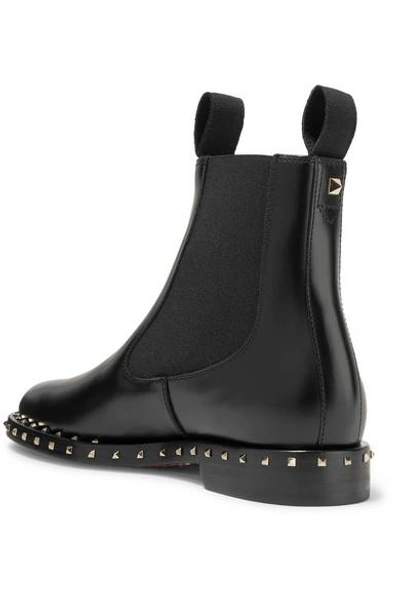 Shop Valentino Studded Leather Chelsea Boots