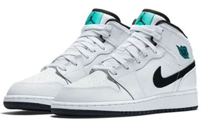 Air Jordan (gs)  1 Retro Mid 'hyper Jade' In White