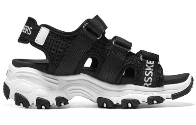 Skechers (gs)  Dlites Sandals 'black White' In Multi