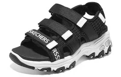 Skechers (gs)  Dlites Sandals 'black White' In Multi