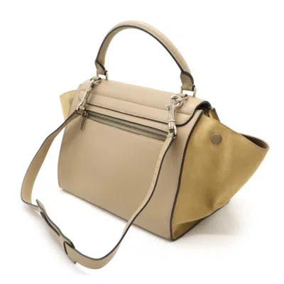 Pre-owned Celine Beige Leather Suede Handbag Shoulder Bag ()
