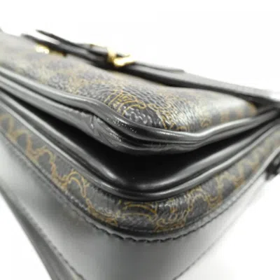 Pre-owned Celine Black Brown Coated Canvas Shoulder Bag ()