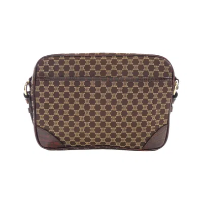 Pre-owned Celine Brown Canvas Leather Shoulder Bag ()