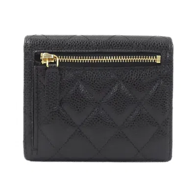 Pre-owned Chanel Black Bordeaux Grained Calfskin Coin Purse/coin Case ()
