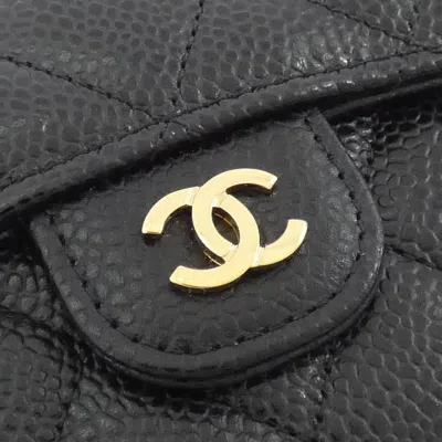 Pre-owned Chanel Black Bordeaux Grained Calfskin Coin Purse/coin Case ()