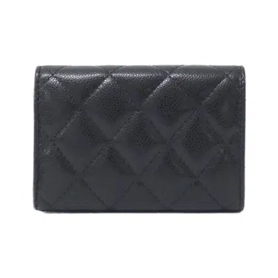 Pre-owned Chanel Black Bordeaux Grained Calfskin Coin Purse/coin Case ()