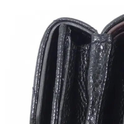 Pre-owned Chanel Black Bordeaux Grained Calfskin Coin Purse/coin Case ()