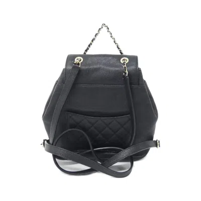 Pre-owned Chanel Black Grained Calfskin Backpack ()