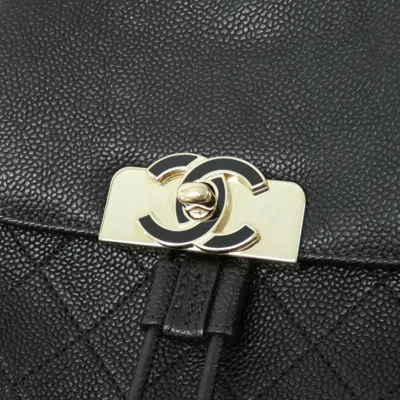 Pre-owned Chanel Black Grained Calfskin Backpack ()