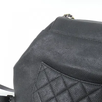 Pre-owned Chanel Black Grained Calfskin Backpack ()