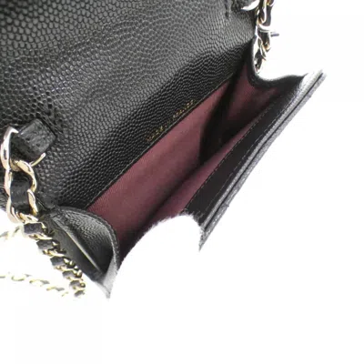 Pre-owned Chanel Black Grained Calfskin Clutch Bag Shoulder Bag ()