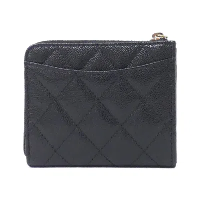 Pre-owned Chanel Black Grained Calfskin Coin Purse/coin Case ()