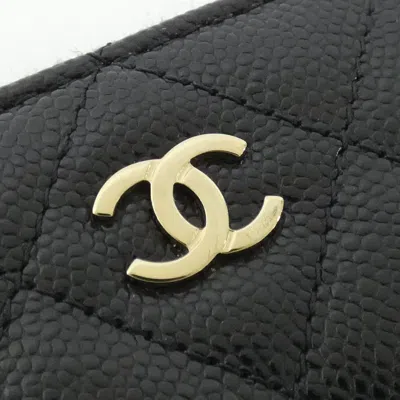 Pre-owned Chanel Black Grained Calfskin Coin Purse/coin Case ()