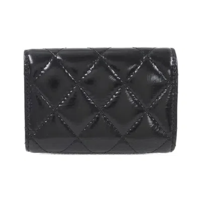 Pre-owned Chanel Black Leather Wallet (tri-fold) ()